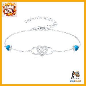 Sterling Silver Infinity Ankle Bracelet Adjustable Dainty Elegant Jewelry Gift